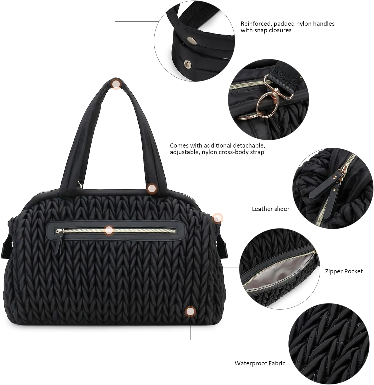 Diaper Quiltde Tote Large Mommy Maternity Bag Stroller Bag Upgrade Multi-Function with Adjustable Shoulder Strap
