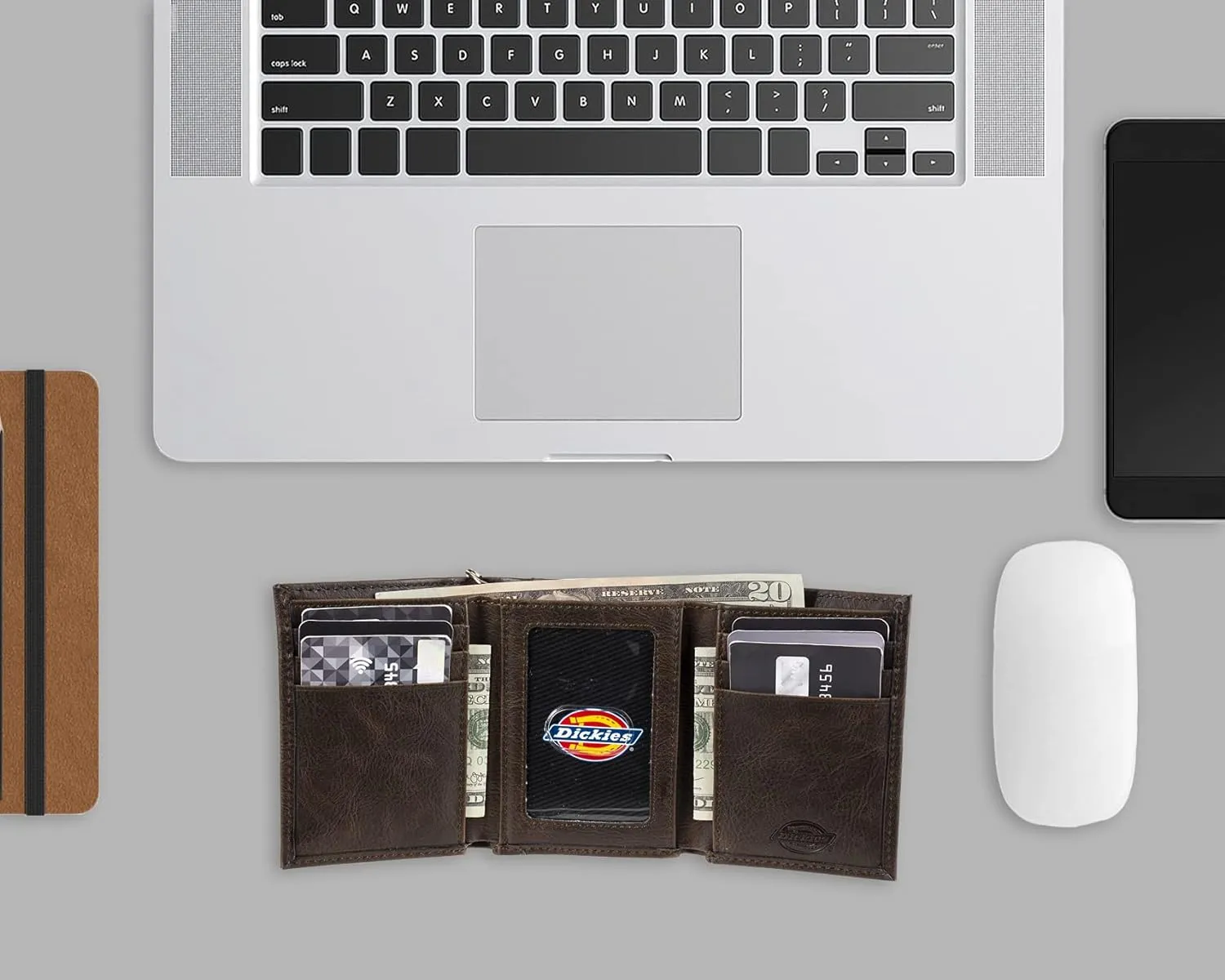Dickies Men's Chain Trifold and Bifold Wallets