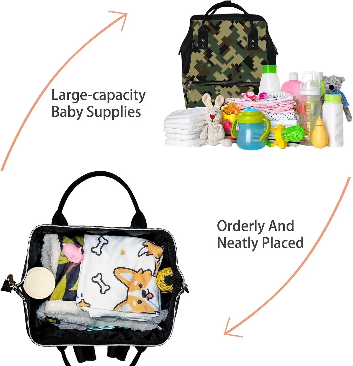Digital Camouflage Diaper Bag Backpack Waterproof Backpack Baby Nappy Changing Bag for Travel Large Capacity Durable and Stylish for Woman