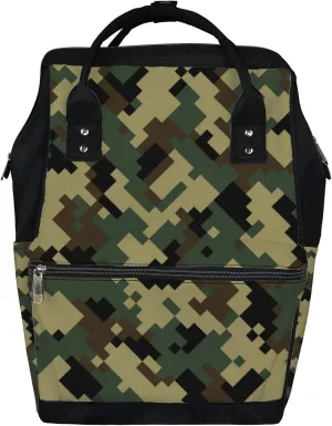 Digital Camouflage Diaper Bag Backpack Waterproof Backpack Baby Nappy Changing Bag for Travel Large Capacity Durable and Stylish for Woman