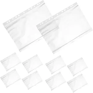 DOITOOL Wear-Resistant A4 Poly Pockets in Binder Folders Loosely Leaf Zipper Bag Tidy Document Organizers