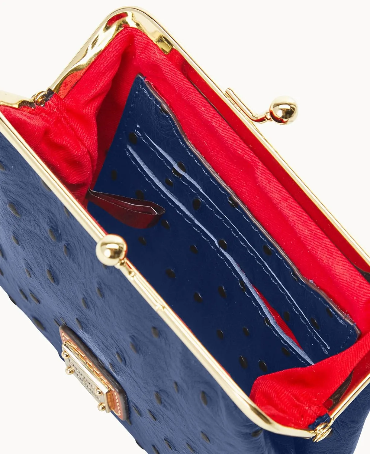 Dooney & Bourke Coin Purse, Ostrich Large Framed Purse Clutch - Blue