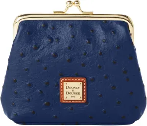Dooney & Bourke Coin Purse, Ostrich Large Framed Purse Clutch - Blue