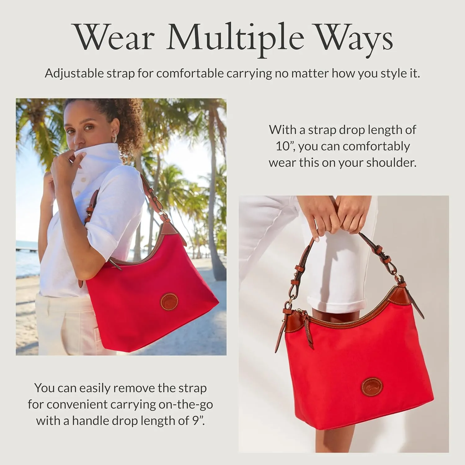 Dooney & Bourke Women's Large Erica Shoulder Bag in Nylon, with Adjustable and Detachable Shoulder Strap