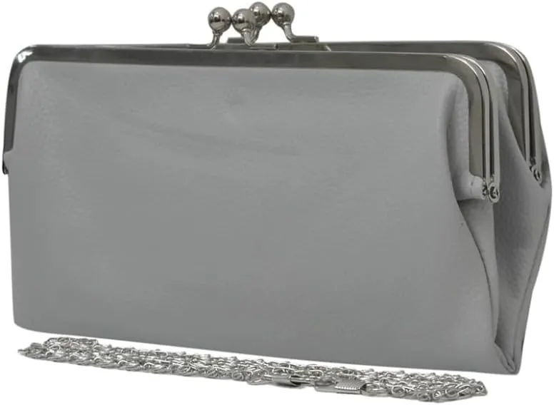 Double Frame Vintage Style Clutch Purse, Women's Travel Wallet