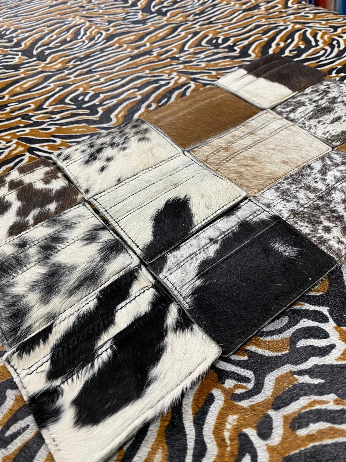 Double Sided Cowhide Coin Wallet Credit Card Holder