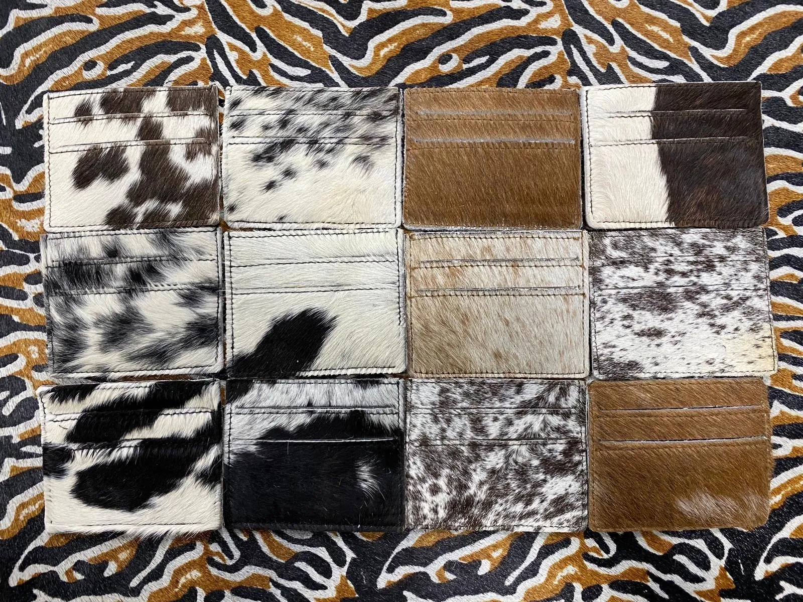 Double Sided Cowhide Coin Wallet Credit Card Holder