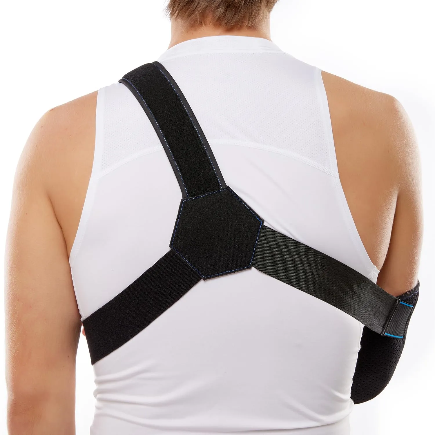 Duluxe Shoulder Immobilizer Arm Sling – Medical Sling with Adjustable Shoulder and Waist Straps for Torn Rotator Cuff, Shoulder, Clavical, Elbow, Forearm Injury (Large)
