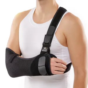 Duluxe Shoulder Immobilizer Arm Sling – Medical Sling with Adjustable Shoulder and Waist Straps for Torn Rotator Cuff, Shoulder, Clavical, Elbow, Forearm Injury (Large)