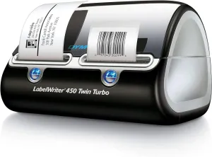 DYMO Label Printer | Label Writer 450 Twin Turbo Direct Thermal Printer Fast Printing Great for Labeling Filing Shipping Mailing Barcodes and More Home & Office Organization