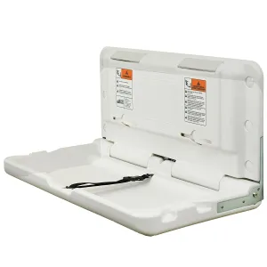 ECR4Kids Horizontal Diaper Changing Station, Wall-Mounted, White Granite