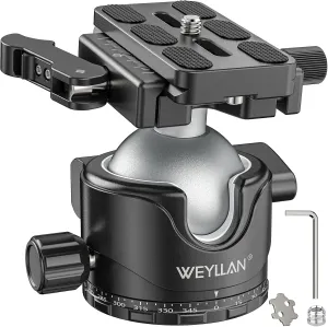 EH46L Tripod Ball Head with Lever Release, 46mm Low Profile Heavy Duty Ball Head Mount with Arca Swiss Quick Release Plate for Camera Tripod Monopod DSLR Camcorder Telescope,Max Load 44lb/20kg