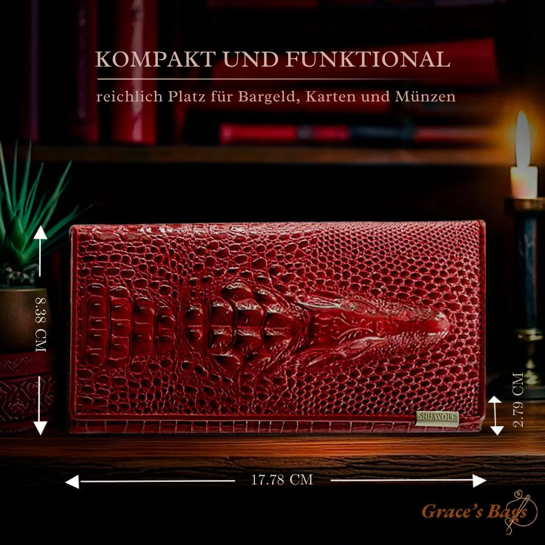 Elegante RFID-Geldbörse mit Krokodilprägung