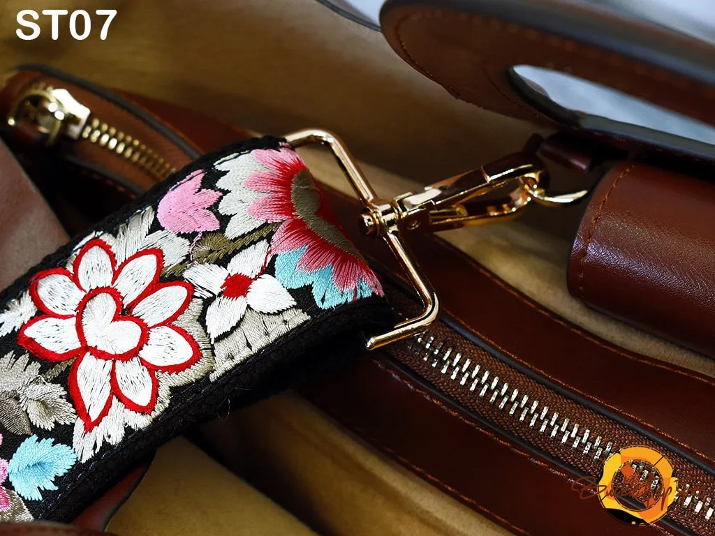 Embroidered Purse Strap Crossbody Strap for Purses Boho Bags Strap Embroidery Replacement Strap Boho Guitar Strap Handbag Strap gift for her
