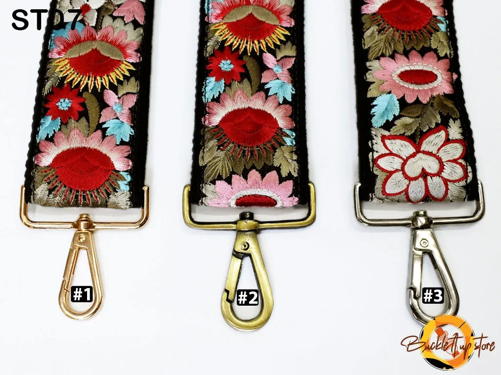 Embroidered Purse Strap Crossbody Strap for Purses Boho Bags Strap Embroidery Replacement Strap Boho Guitar Strap Handbag Strap gift for her