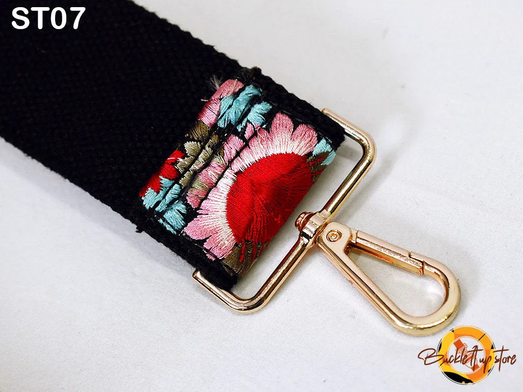 Embroidered Purse Strap Crossbody Strap for Purses Boho Bags Strap Embroidery Replacement Strap Boho Guitar Strap Handbag Strap gift for her