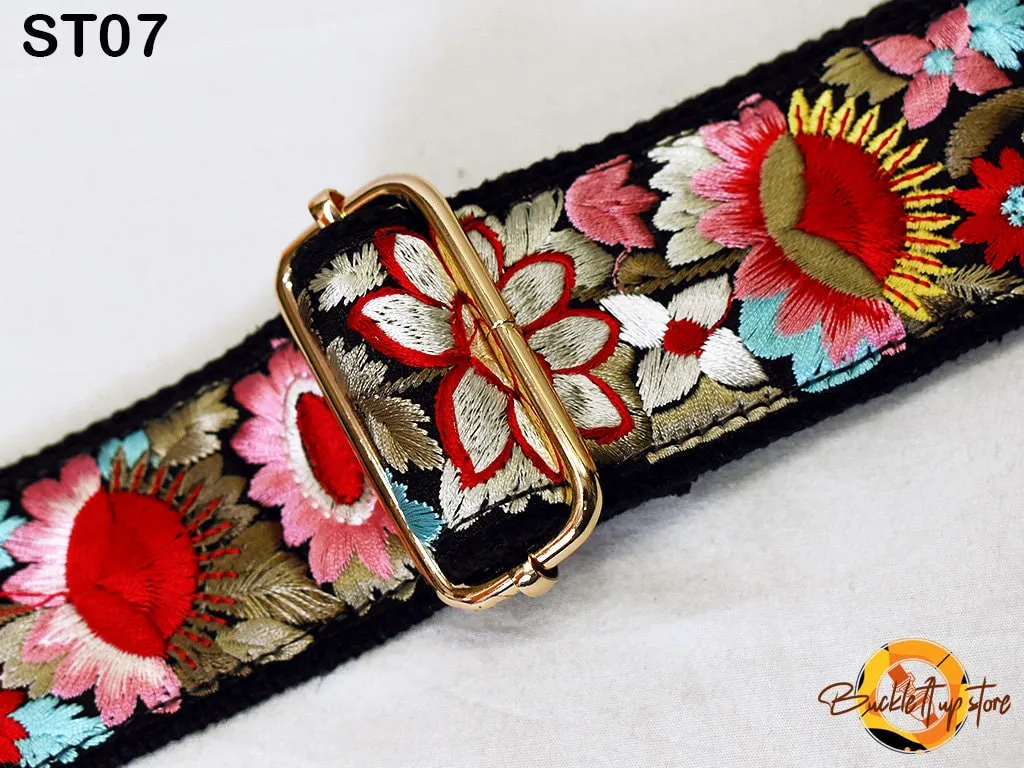 Embroidered Purse Strap Crossbody Strap for Purses Boho Bags Strap Embroidery Replacement Strap Boho Guitar Strap Handbag Strap gift for her