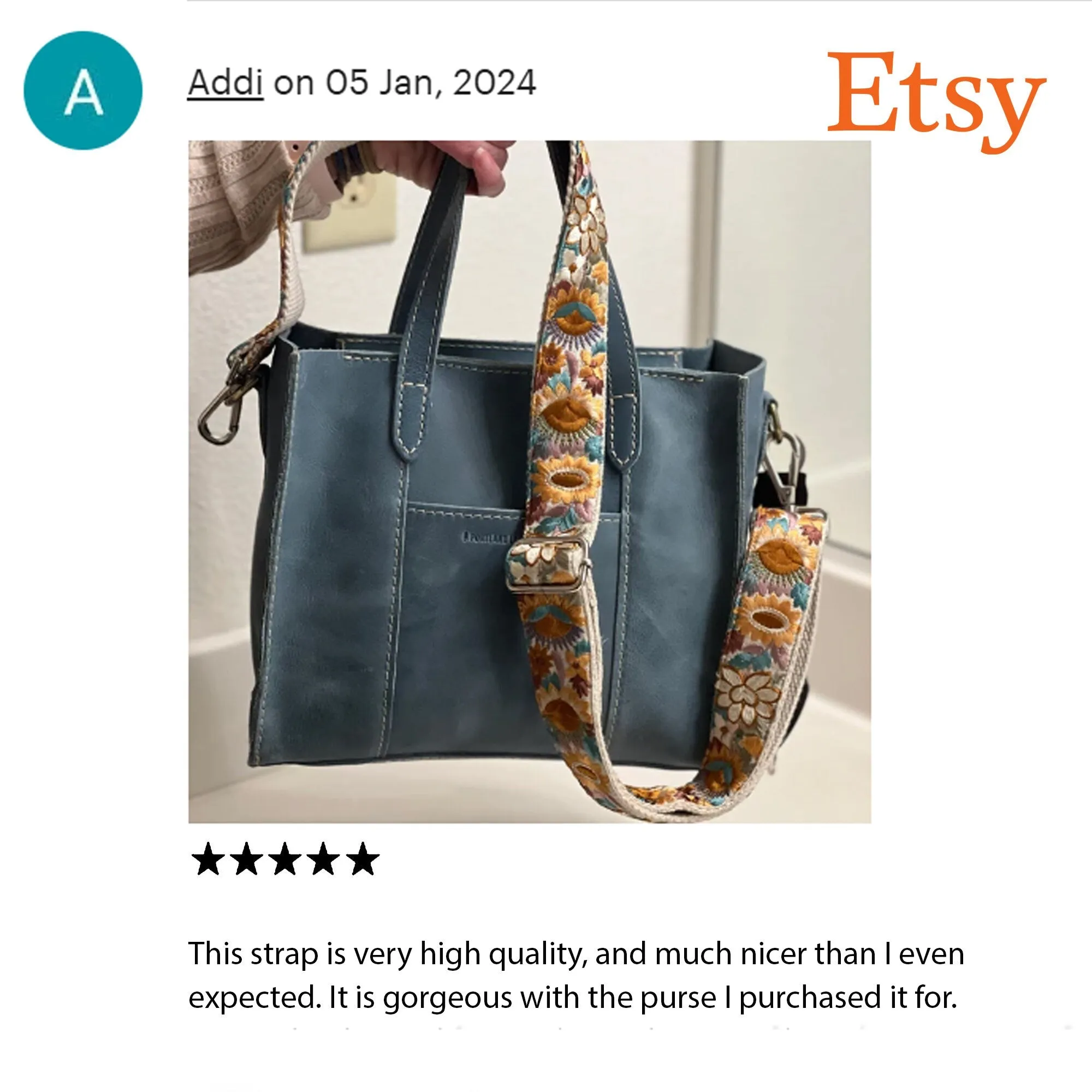 Embroidered Purse Strap Crossbody Strap for Purses Gift for Mom Boho Bags Strap Embroidery Replacement Strap Boho Guitar Strap Handbag Strap