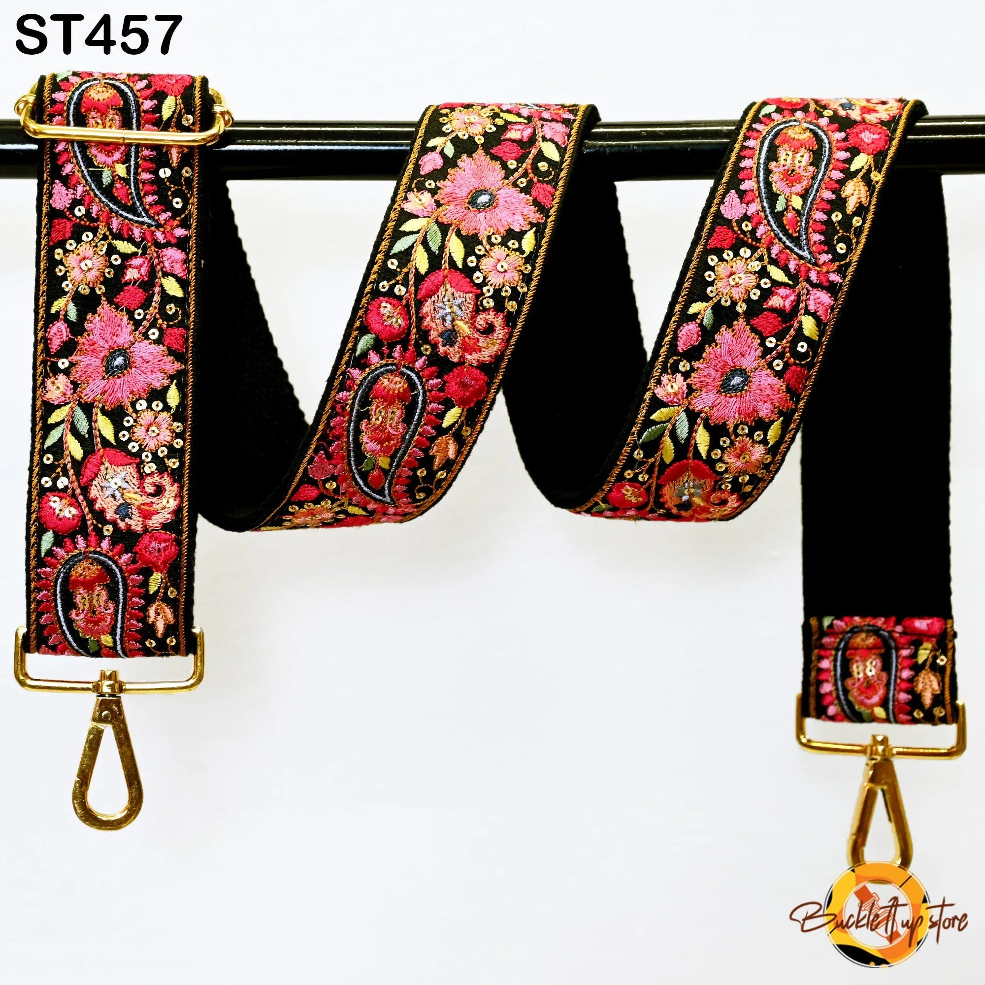 Embroidered Purse Strap Crossbody Strap for Purses Handbag Boho Bag Strap Floral Embroidery Replacement Strap Boho Guitar Strap Gift for her