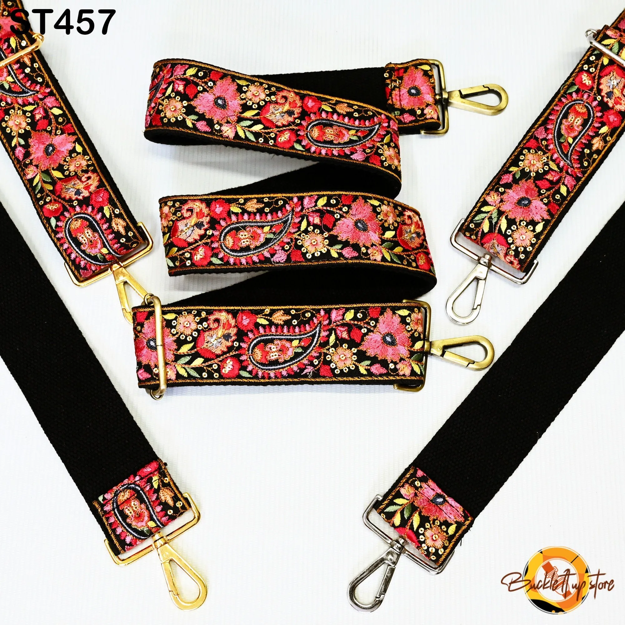 Embroidered Purse Strap Crossbody Strap for Purses Handbag Boho Bag Strap Floral Embroidery Replacement Strap Boho Guitar Strap Gift for her