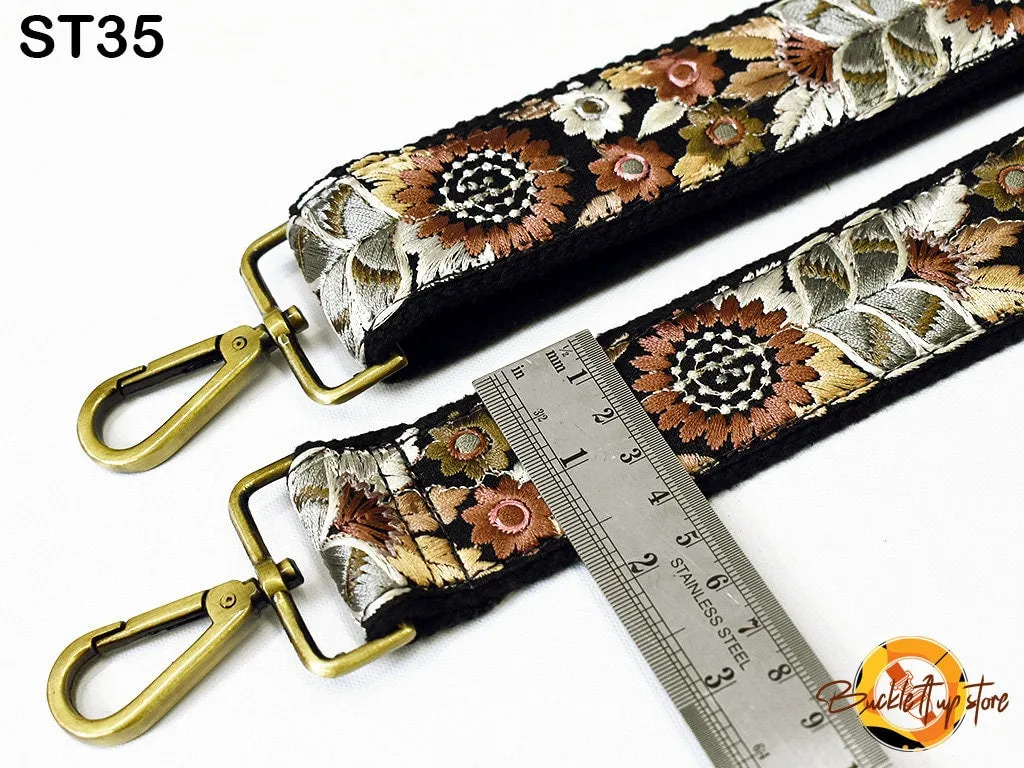 Embroidery Replacement Strap Purse Strap Boho Crossbody Strap for Tote Bags Messenger Handbag Strap Embroidered Guitar Strap Gift for Sister