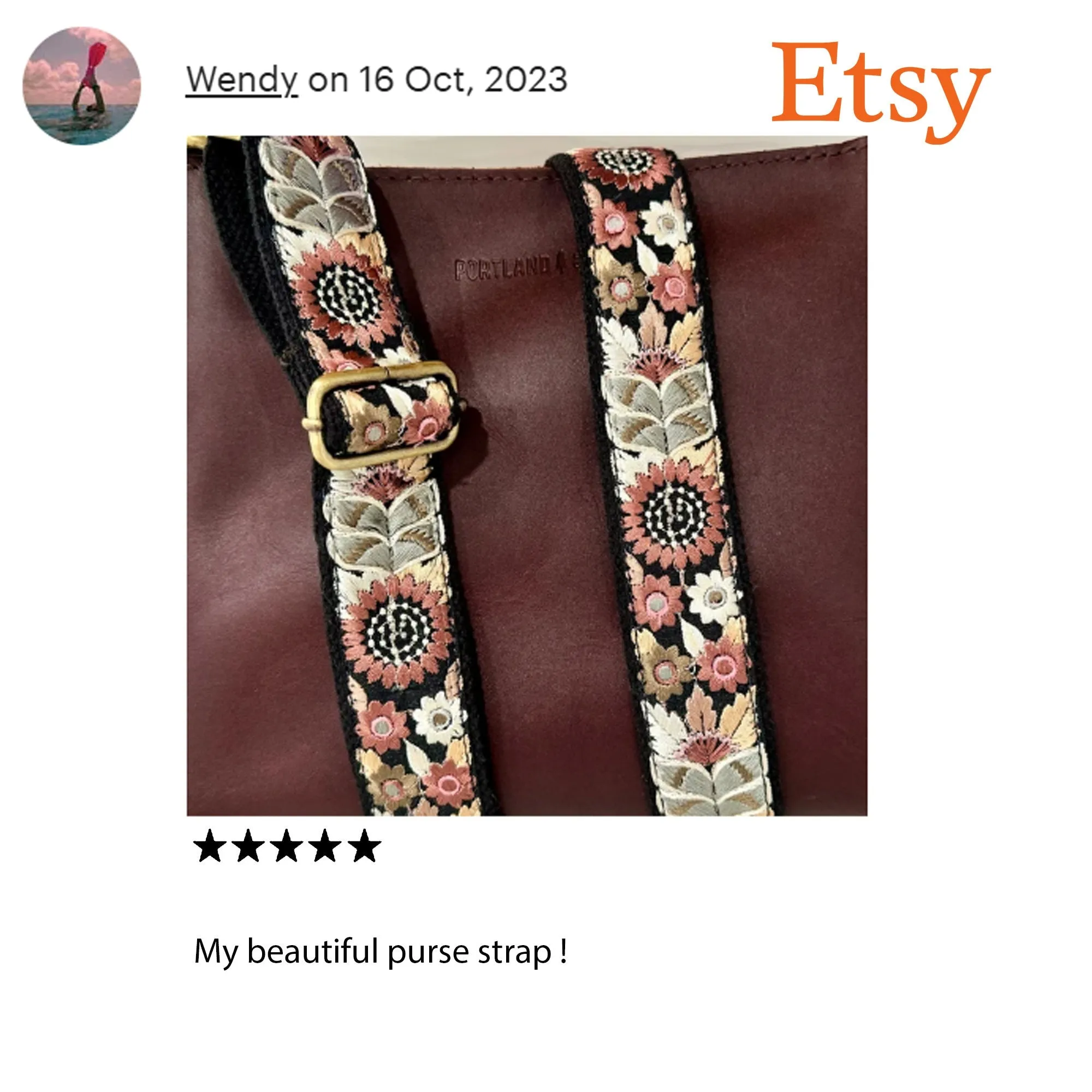 Embroidery Replacement Strap Purse Strap Boho Crossbody Strap for Tote Bags Messenger Handbag Strap Embroidered Guitar Strap Gift for Sister