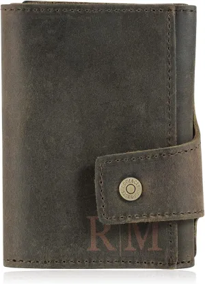 Engraved Leather Front Pocket Wallet,Custom Picture & Name Minimalist Card Case Wallet,Credit Card Holders Personalized Gifts for Women Men Dad Son
