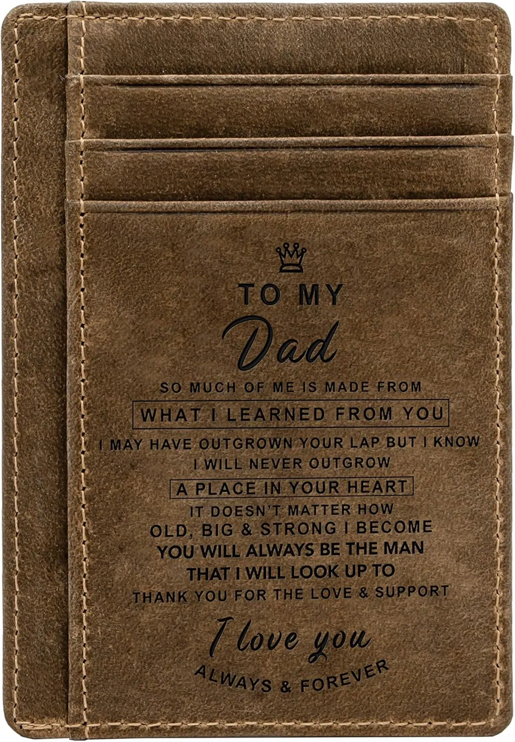 Engraved Pocket Wallet For Men,Personalized Minimalist Slim Leather Pocket Wallet for Husband Son Birthday Christmas