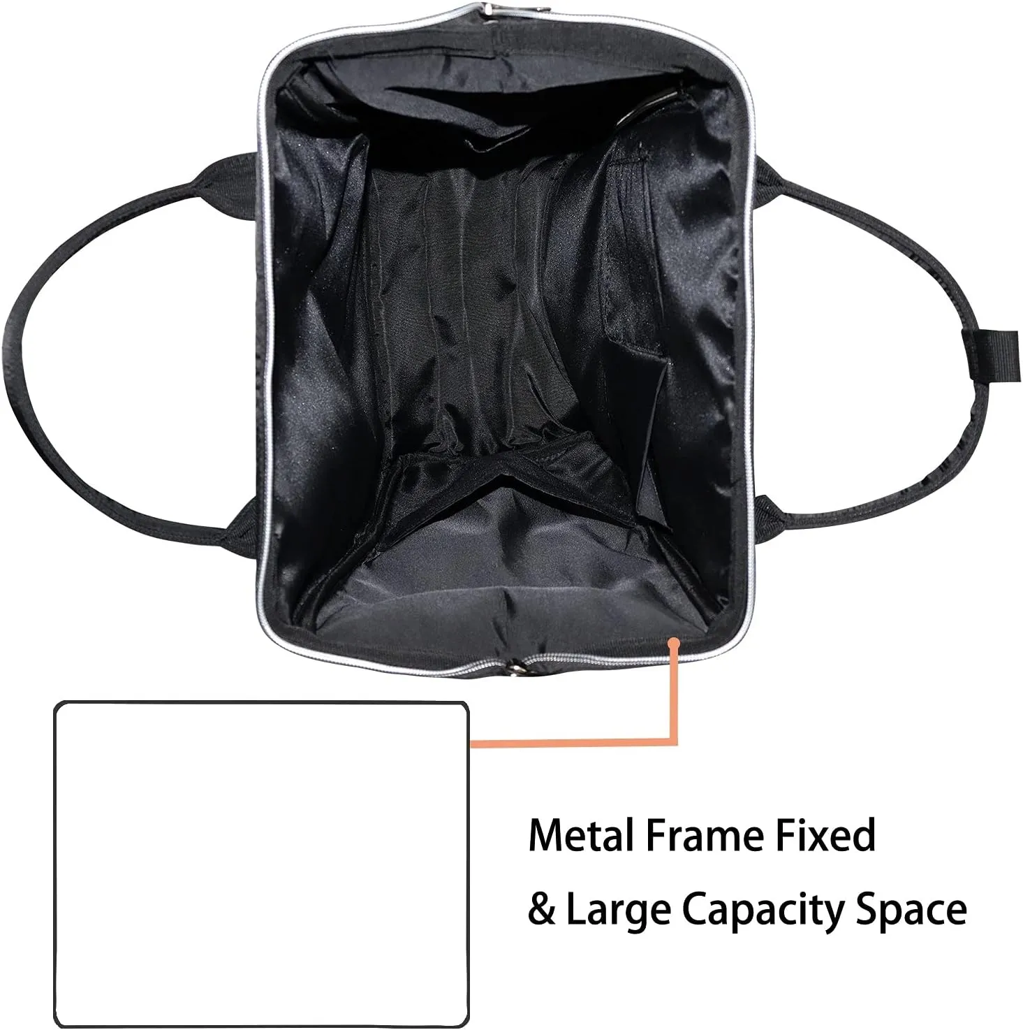 Enguin Standing Black Diaper Bag Backpack Waterproof Backpack Baby Nappy Changing Bag for Travel Large Capacity Durable and Stylish for Woman
