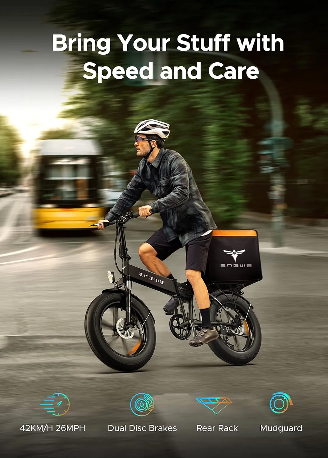 ENGWE EP-2 Pro Electric Bike 960W (Peak) Folding Ebike for Adults with 48V13A Battery Range 75Mile - 20" 4.0 Fat Tire Electric Bicycle, 7 Speed Gear E-Bike All Terrain