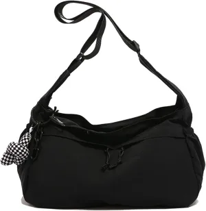 ENOPINK Nylon Crossbody Bags for Women Trendy Crescent Shoulder Bags Lightweight Hobo Bags Purses Adjustable Straps
