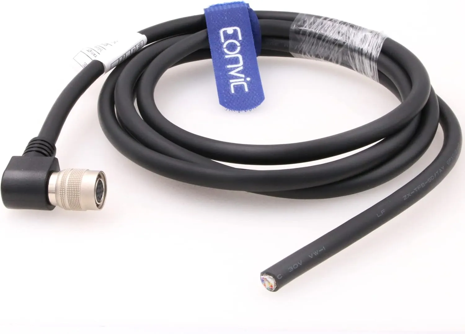 Eonvic Hirose 12 pin Basler Opening Power Cable HR10A-10LP-12S I/O Trigger Cable Right Angle Hirose 12 pin Shield Cable for Sony Camera, CCD, CMOS, Dalsa, AVT, Basler Camera (2M)