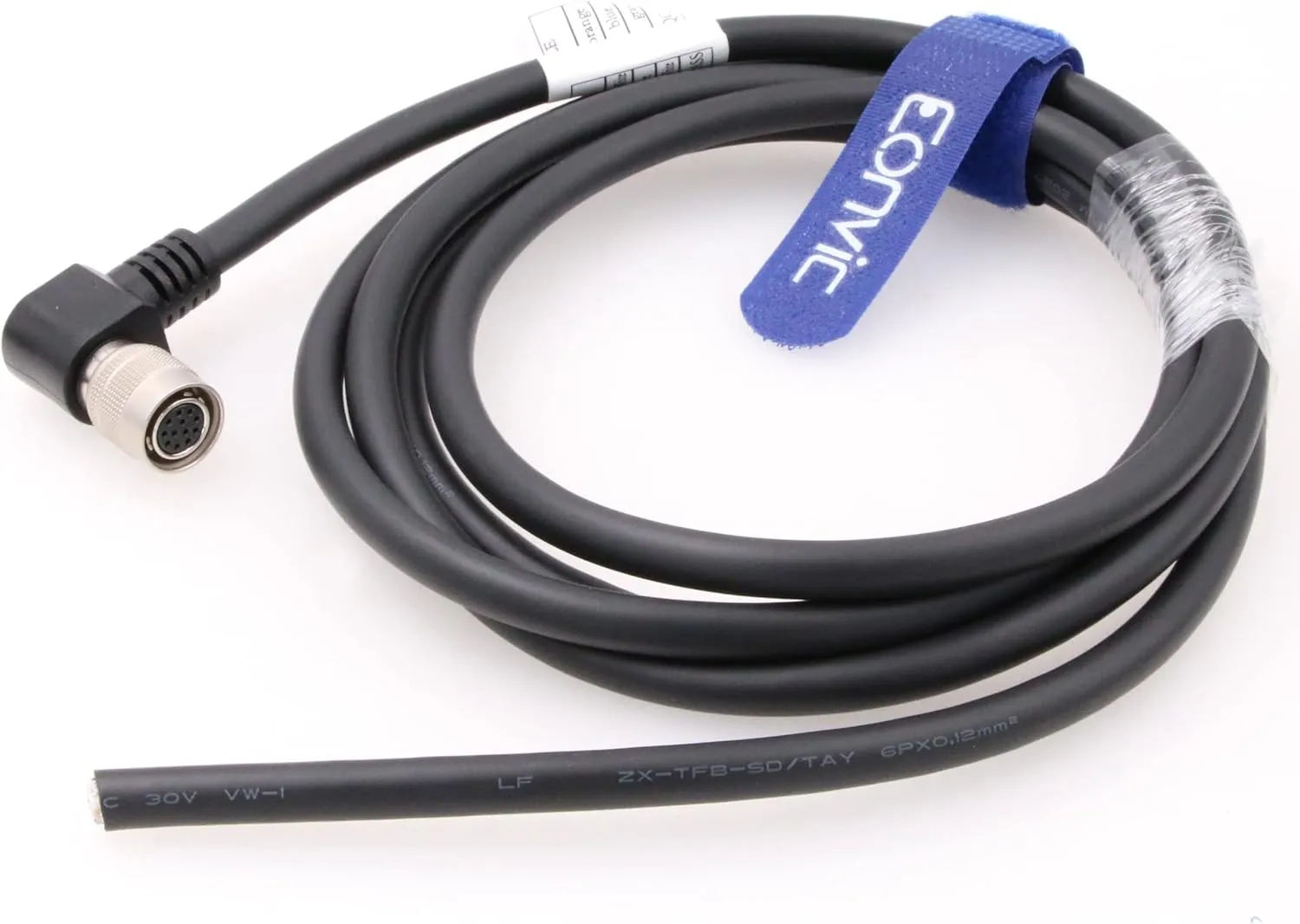 Eonvic Hirose 12 pin Basler Opening Power Cable HR10A-10LP-12S I/O Trigger Cable Right Angle Hirose 12 pin Shield Cable for Sony Camera, CCD, CMOS, Dalsa, AVT, Basler Camera (2M)