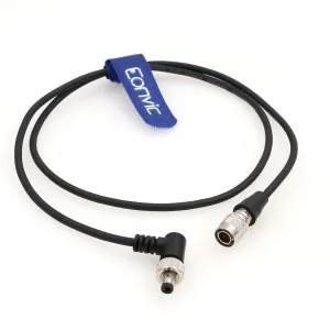 Eonvic Hirose 4 Pin Male for Sony F5 F55 Camera to Locking 2.1mm DC Right Angle Output Power Cable for Lectrosonics SR receivers Video Devices PIX-E5 E5H E7 Monitor (80CM)