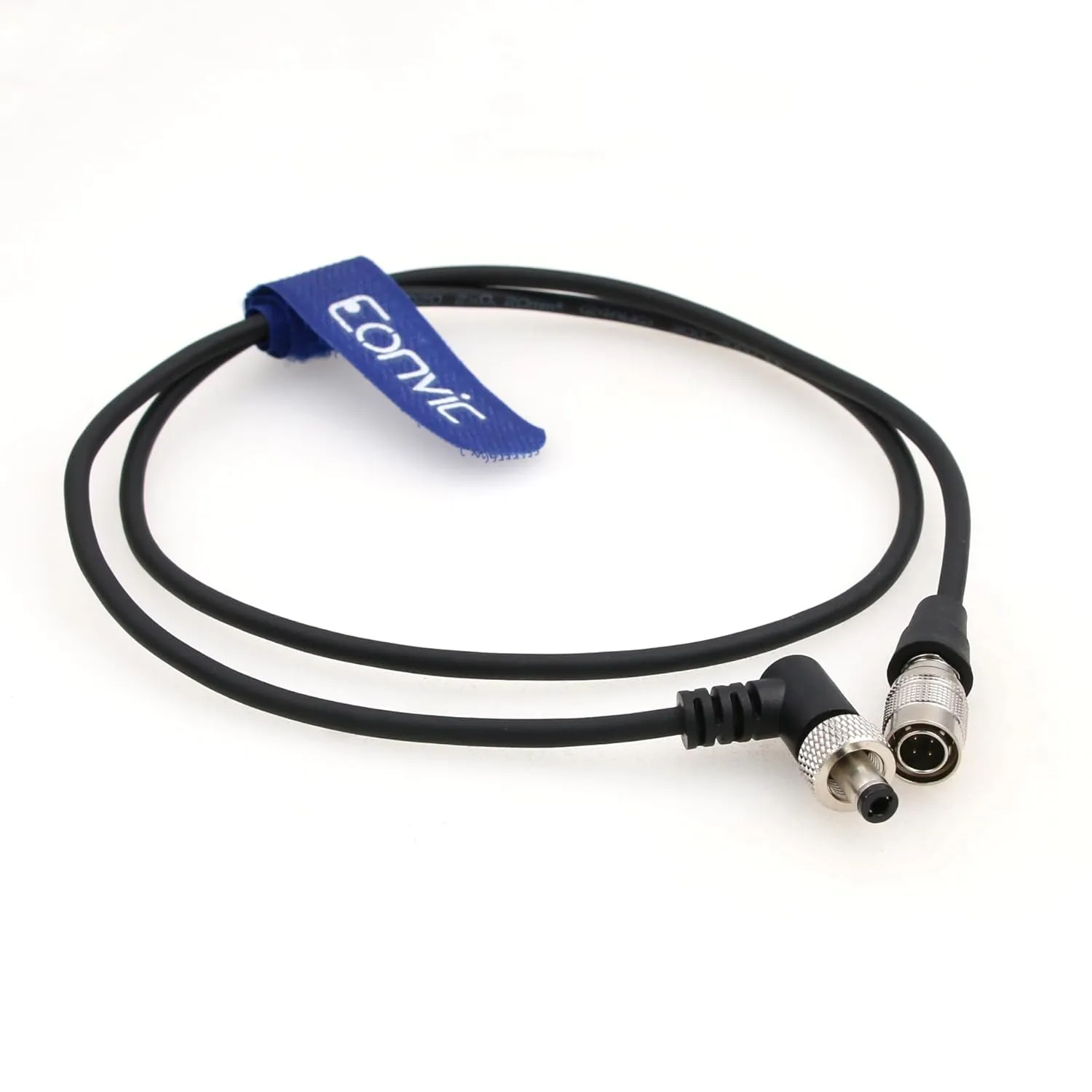 Eonvic Hirose 4 Pin Male for Sony F5 F55 Camera to Locking 2.1mm DC Right Angle Output Power Cable for Lectrosonics SR receivers Video Devices PIX-E5 E5H E7 Monitor (80CM)
