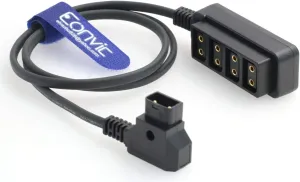 Eonvic Male D-tap B to 4-Port Female D-Tap P-Tap Hub Adapter Splitter for ARRI RED Cameras TILTA Steadicam IDX Battery (Straight Cable)