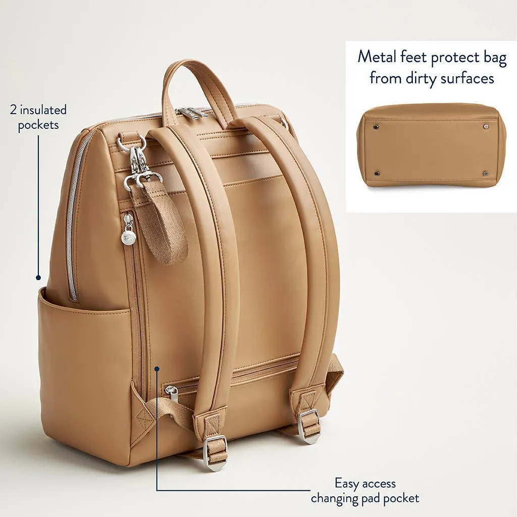Eras Backpack™ Diaper Bag: Cognac
