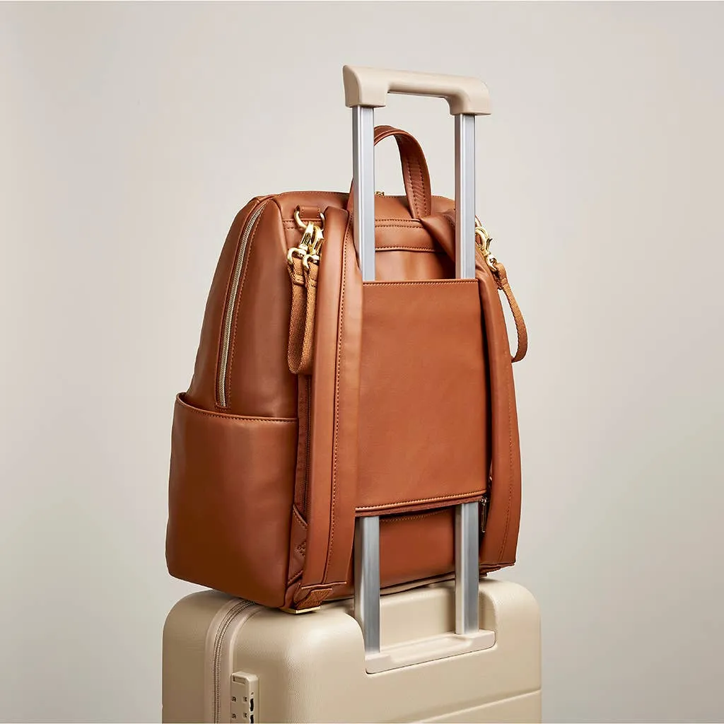 Eras Backpack™ Diaper Bag: Cognac