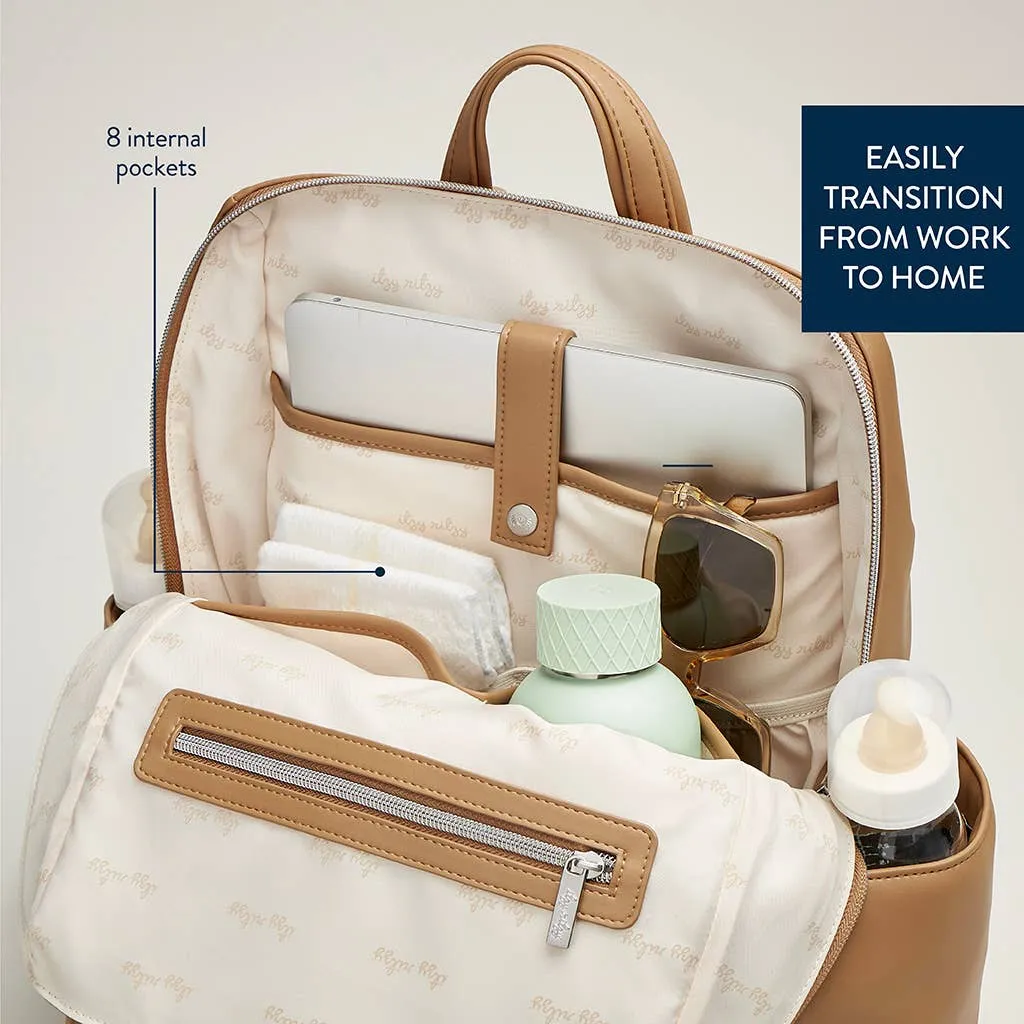 Eras Backpack™ Diaper Bag: Cognac