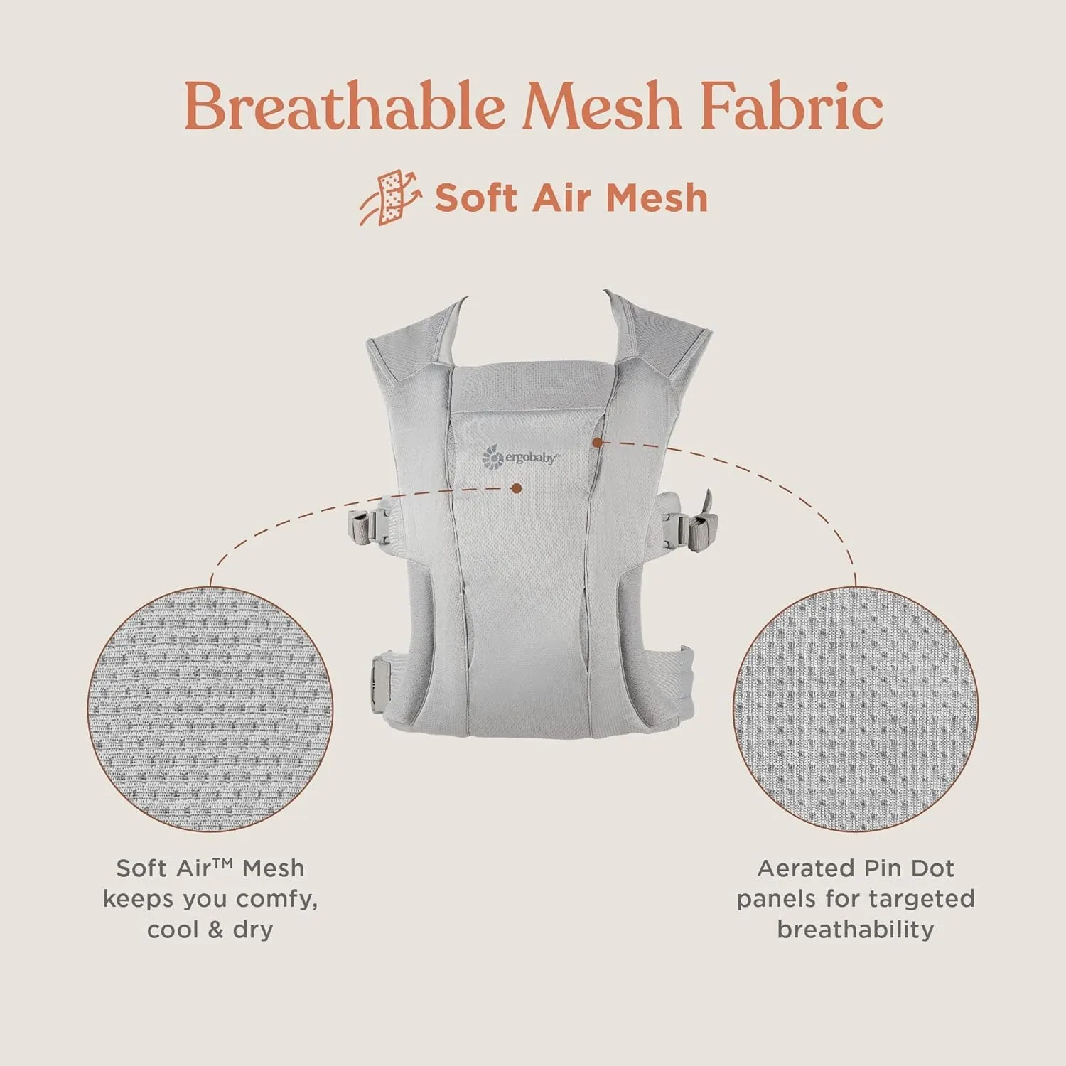Ergobaby Embrace Cozy Newborn Essentials Baby Carrier Wrap (7-25 Pounds), Soft Air Mesh, Blue