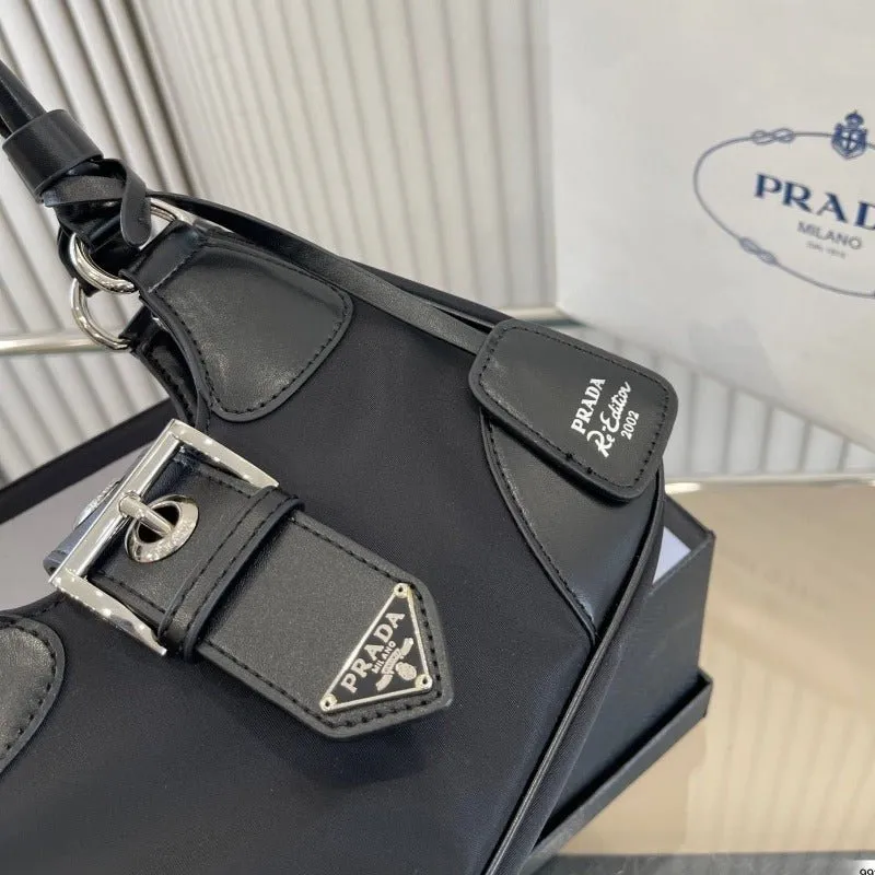 ESMEE - Moon Re-Nylon And Leather Bag Black