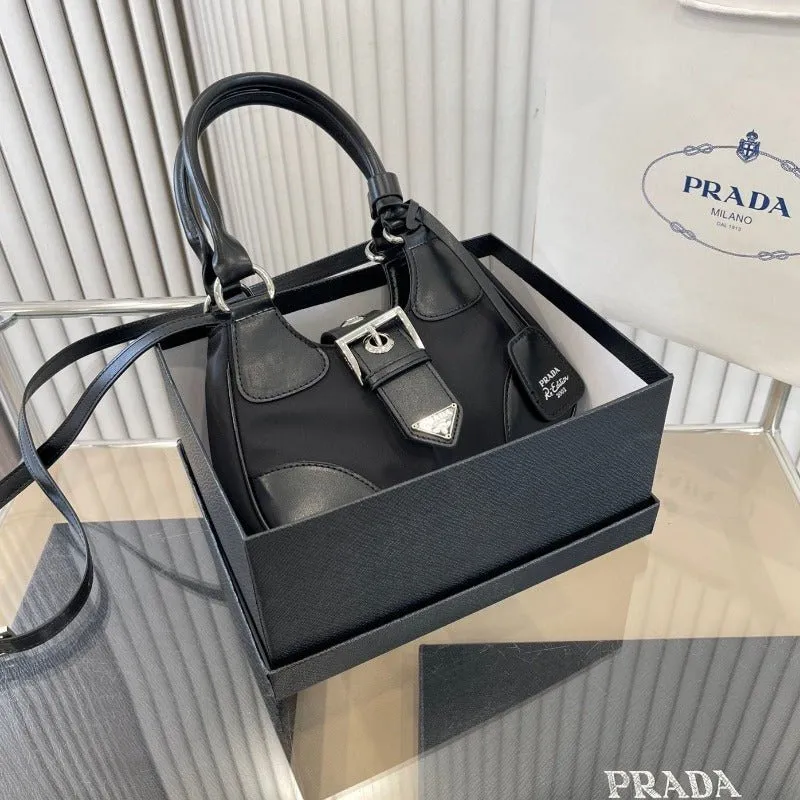 ESMEE - Moon Re-Nylon And Leather Bag Black