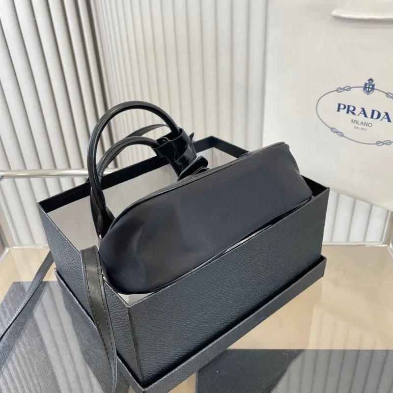 ESMEE - Moon Re-Nylon And Leather Bag Black