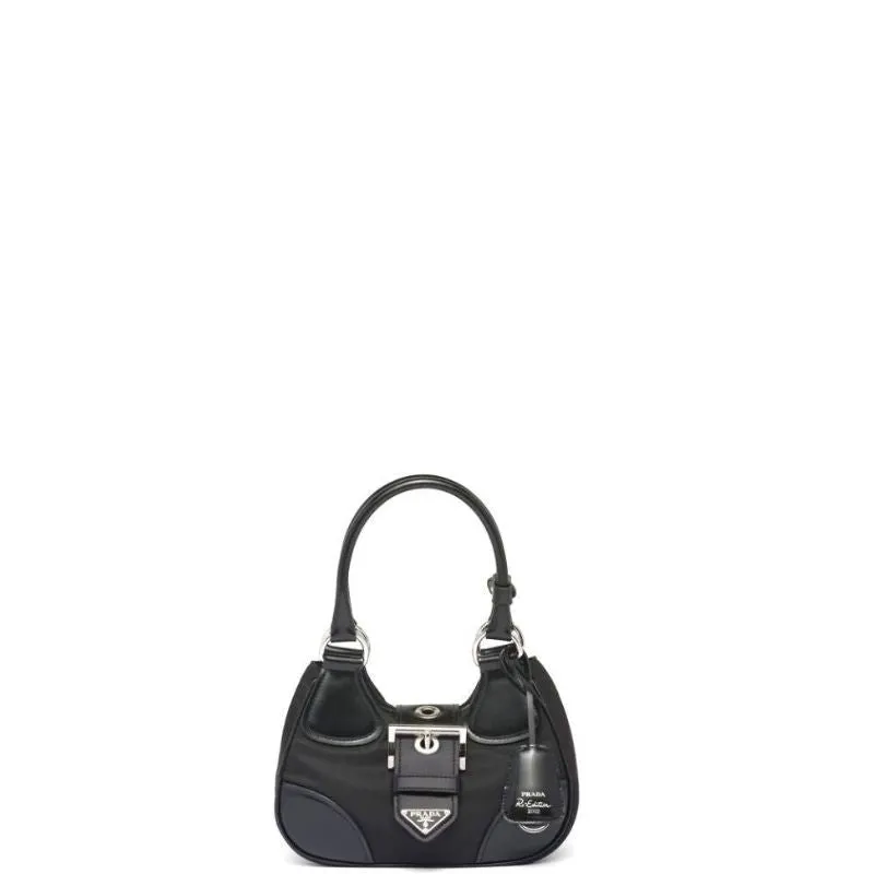 ESMEE - Moon Re-Nylon And Leather Bag Black