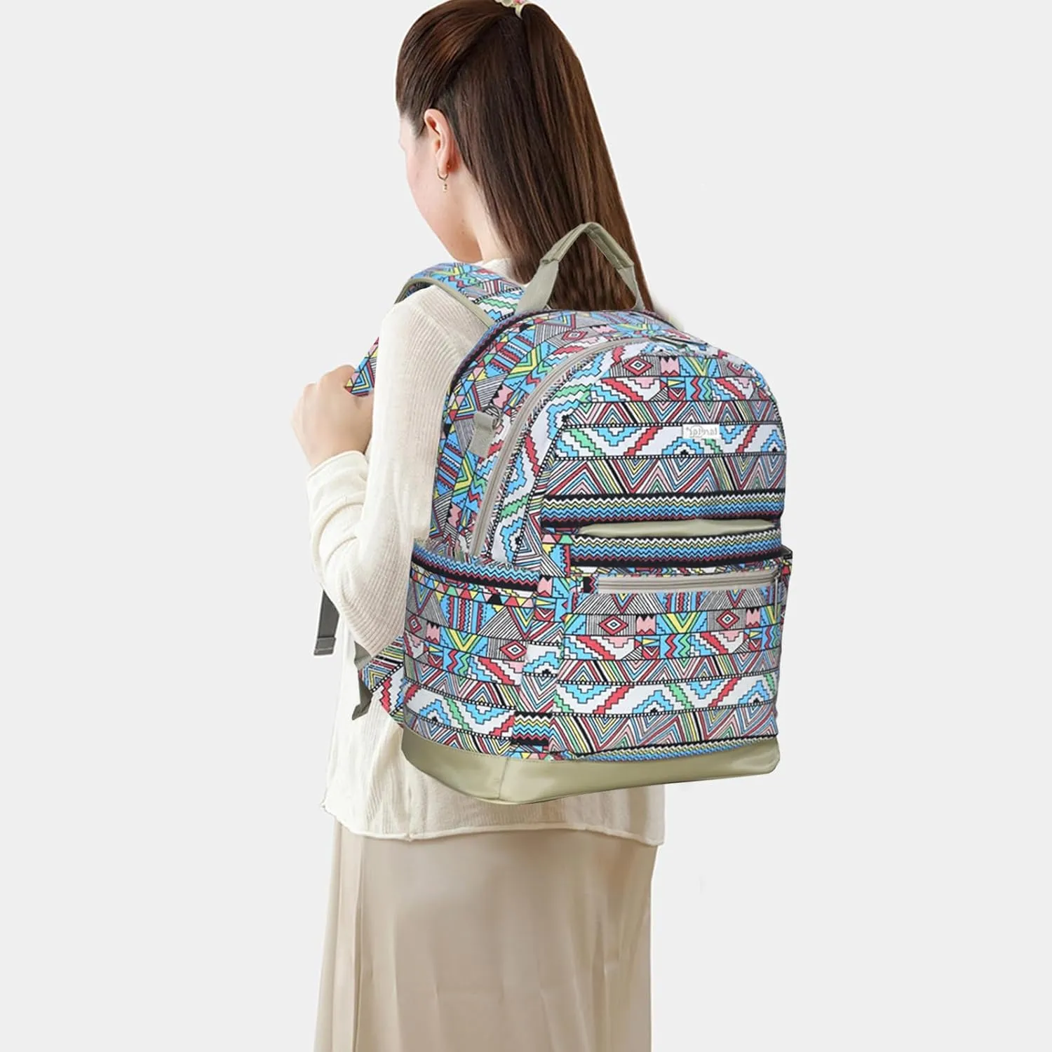 Ethnic Diaper Bag Backpack Large Capacity Travel Nappy Changing Bag Mummy Bag with Changing Mat & Stroller Straps(Maya Red)