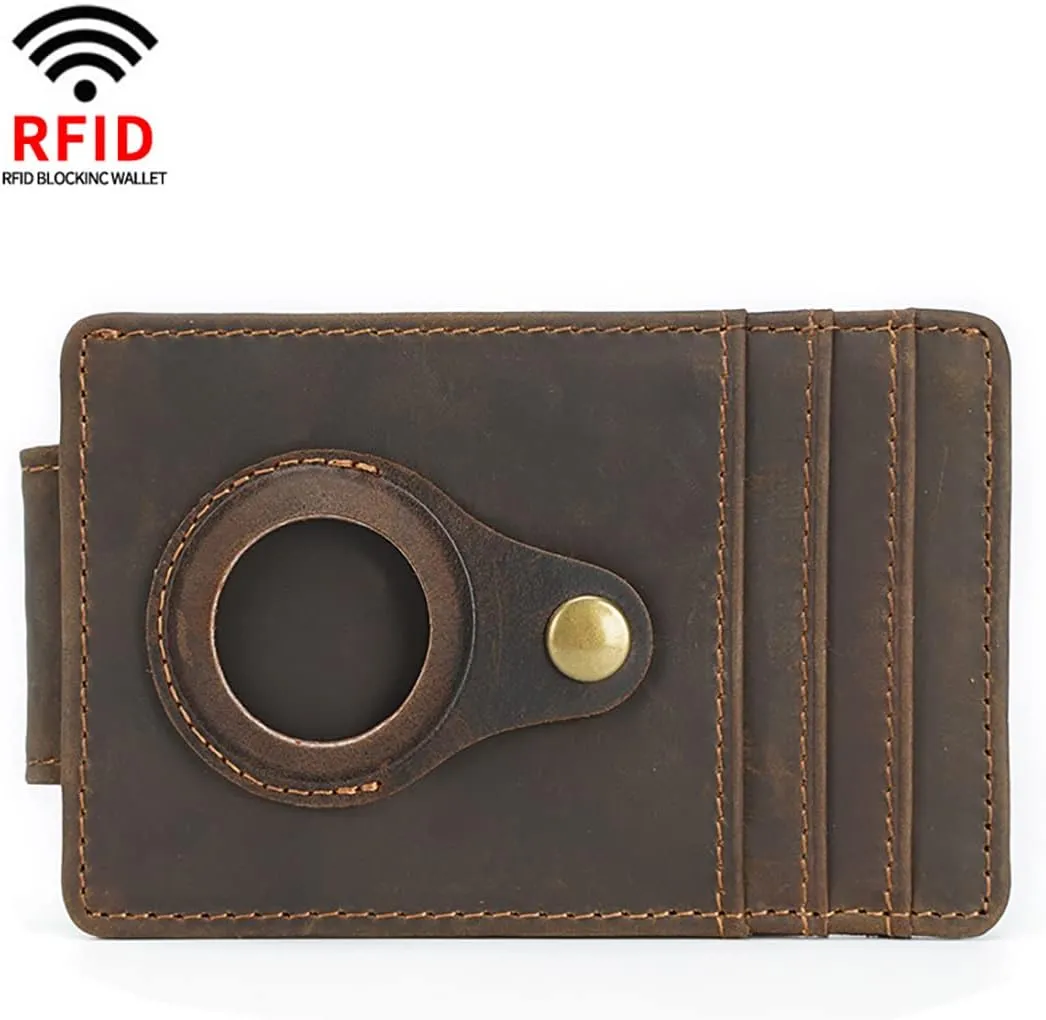 Eurynome Money Clip For Men, Personalized mens Front Pocket Wallet With Money Clip, Genuine Leather Wallets, Gift For Men (08# For customization)