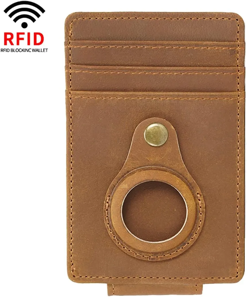 Eurynome Money Clip For Men, Personalized mens Front Pocket Wallet With Money Clip, Genuine Leather Wallets, Gift For Men (08# For customization)