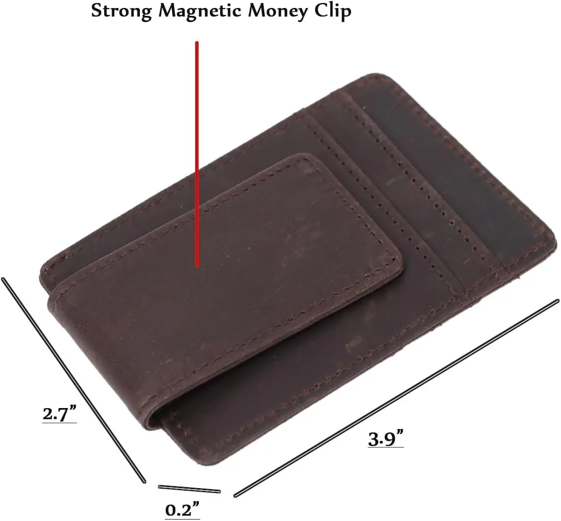 Eurynome Money Clip For Men, Personalized mens Front Pocket Wallet With Money Clip, Genuine Leather Wallets, Gift For Men