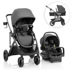 Evenflo Pivot Suite Modular Travel System with LiteMax Infant Car Seat (Devon Gray)