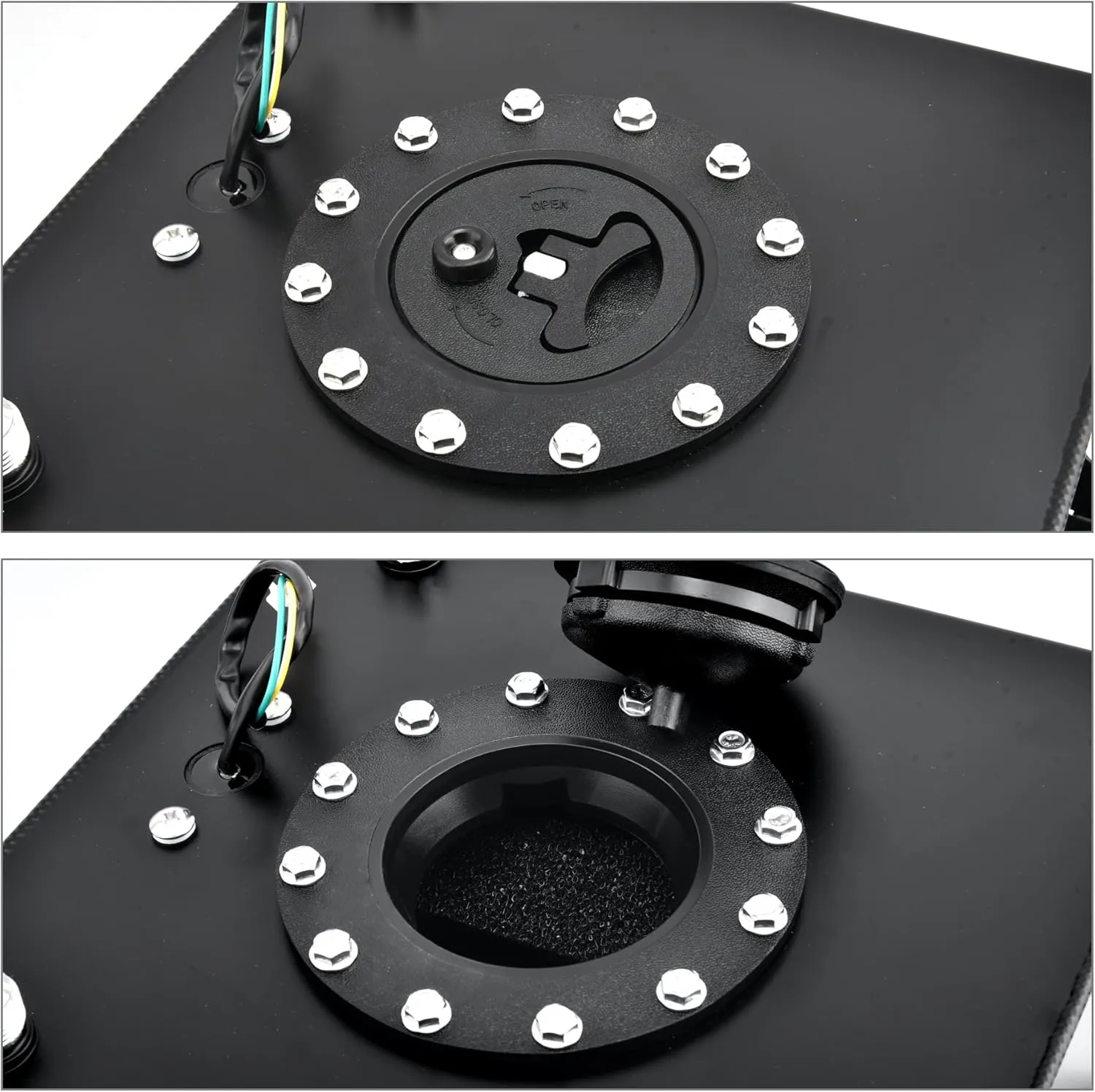 EVIL ENERGY 15 Gallon Fuel Cell Gas Tank Aluminum with Level Sender Black Street Drift